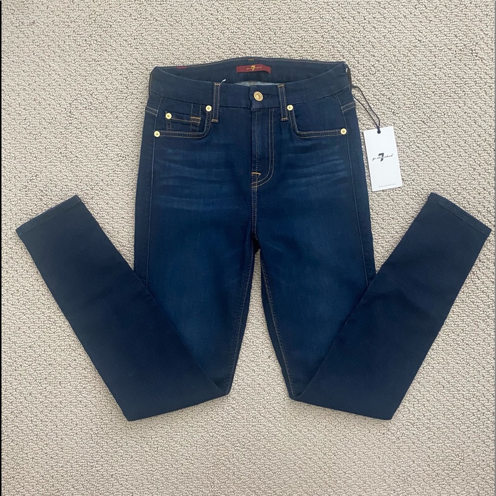 7 For All Mankind Slim Illusion High Waist Ankle Skinny Jeans